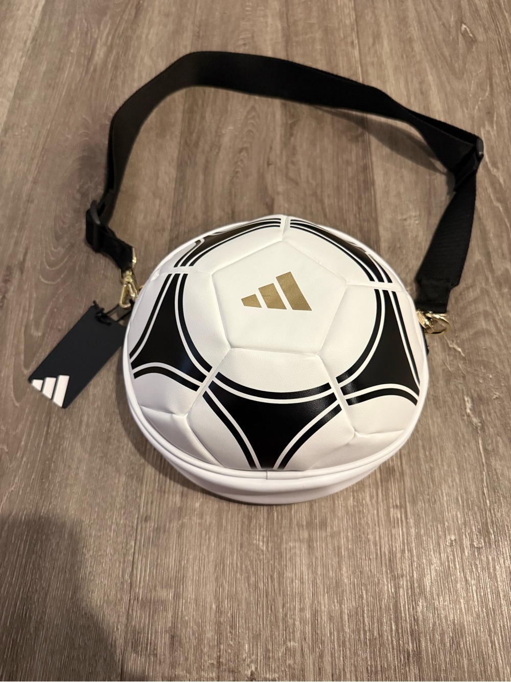 Adidas White & Black Soccer Ball Crossbody Bag World Cup - Picture 2 of 7